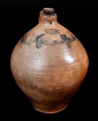 C. CROLIUS / MANUFACTURER / NEW-YORK Ovoid Stoneware Jug