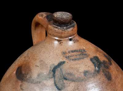 C. CROLIUS / MANUFACTURER / NEW-YORK Ovoid Stoneware Jug