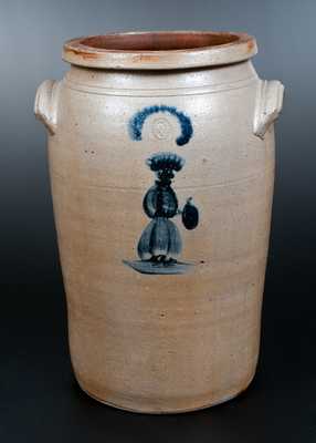 Very Rare D. G. Thompson, Morgantown, WV Stoneware People Crock