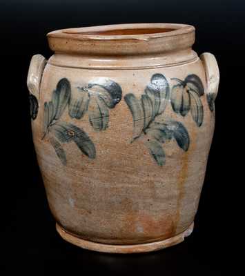 Bulbous Remmey, Philadelphia Stoneware Jar with Floral Decoration