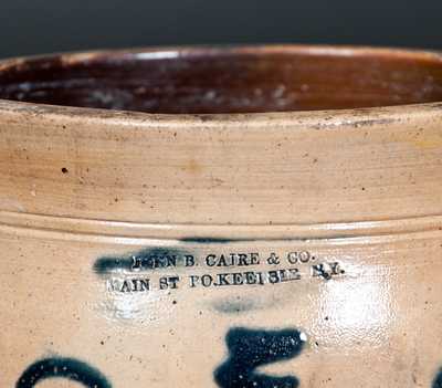 JOHN B. CAIRE & CO. / MAIN ST PO KEEPSIE, NY Stoneware Jar with Slip-Trailed Decoration