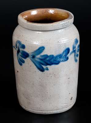 Philadelphia Half-Gallon Stoneware Jar with Floral Decoration, Philadelphia, c1845