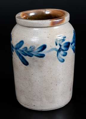 Philadelphia Half-Gallon Stoneware Jar with Floral Decoration, Philadelphia, c1845