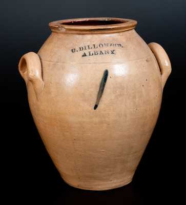 Rare C. DILLON & CO. / ALBANY Ovoid Stoneware Jar