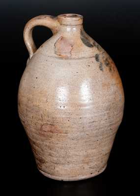 One-Gallon Ovoid Stoneware Jug with Floral Decoration