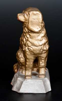 Very Rare SPEESE & SON / GETTYSBURG, PA Cold-Painted Redware Spaniel on Base