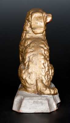 Very Rare SPEESE & SON / GETTYSBURG, PA Cold-Painted Redware Spaniel on Base