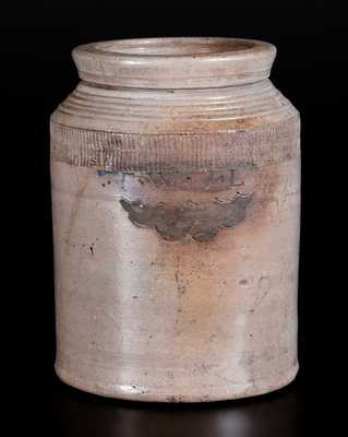 Rare T. W. + J. L. (Thomas Warne & Joshua Letts) Stoneware Jar, South Amboy, NJ, early 19th century