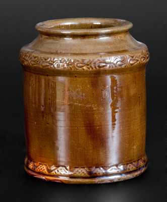 Jacob Heart (Chambersburg, PA) Redware Jar w/ Coggled Decoration, c1840