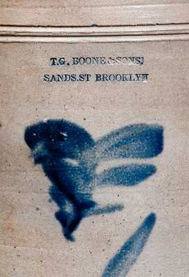 Scarce T. G. BOONE & SONS, POTTERS / NAVY ST. BROOKLYN Decorated Stoneware Crock