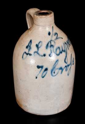 Stoneware Jug w/ Script Paterson, NJ Advertising for