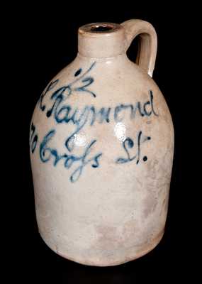 Stoneware Jug w/ Script Paterson, NJ Advertising for
