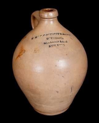 Ovoid Stoneware Jug w/ Impressed New York City Druggists Advertising