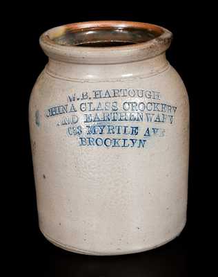 Lot of Two: Unusual Stoneware Jars w/ Impressed BROOKLYN Advertising