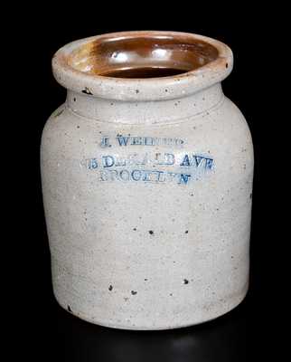 Lot of Two: Unusual Stoneware Jars w/ Impressed BROOKLYN Advertising