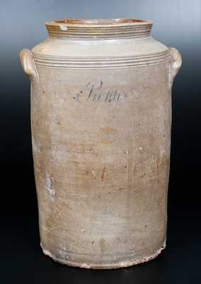 Very Rare Stoneware Handled Jar Incised 