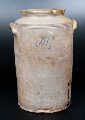 Very Rare Stoneware Handled Jar Incised 