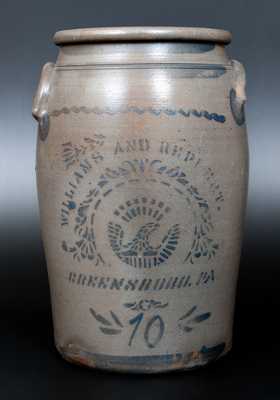 WILLIAMS & REPPERT / GREENSBORO, PA Stoneware Jar w/ Stenciled Eagle