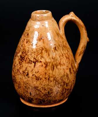 Rare JOHN BELL / WAYNESBORO Redware Cruet w/ Sponged Manganese Decoration