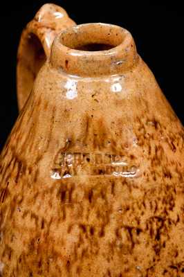 Rare JOHN BELL / WAYNESBORO Redware Cruet w/ Sponged Manganese Decoration