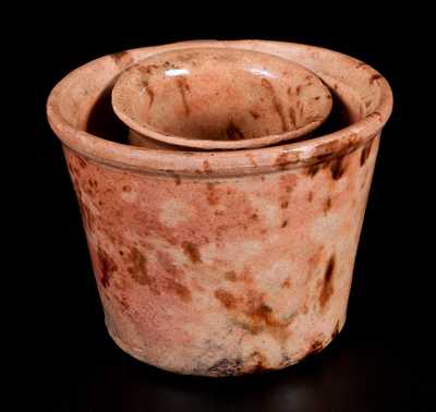 Fine Redware Shaving Mug, Maine, second quarter 19th century