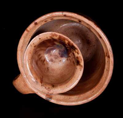 Fine Redware Shaving Mug, Maine, second quarter 19th century