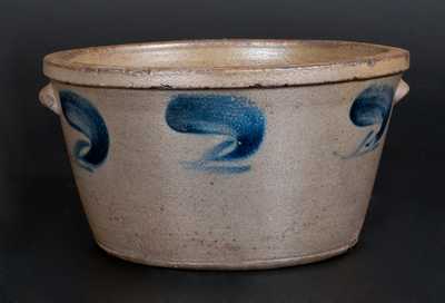 Rare MILLER & WOODARD / STRASBURG, VA Stoneware Bowl w/ Cobalt Decoration 