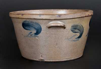 Rare MILLER & WOODARD / STRASBURG, VA Stoneware Bowl w/ Cobalt Decoration