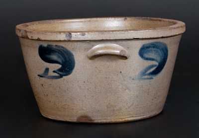 Rare MILLER & WOODARD / STRASBURG, VA Stoneware Bowl w/ Cobalt Decoration