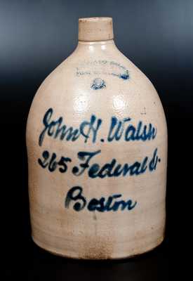 OTTMAN BROS. / FORT EDWARD, NY Stoneware Boston Advertising Jug