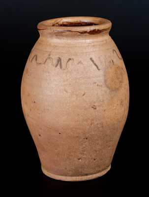 Unusual Ovoid Stoneware Jar with Wavy Decoration