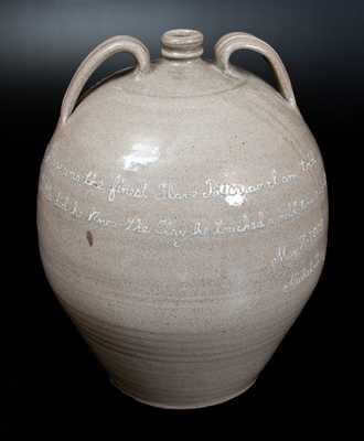 Michael Bayne 2008 South Carolina Alkaline-Glazed Stoneware Jug w/ Elaborate Tribute to 