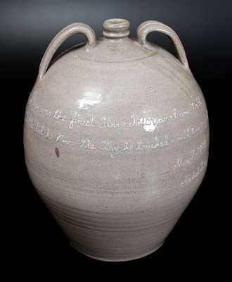 Michael Bayne 2008 South Carolina Alkaline-Glazed Stoneware Jug w/ Elaborate Tribute to