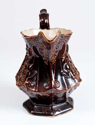 Rare AMERICAN POTTERY CO. / JERSEY CITY, N.J. Rockinghamware Pitcher with Thistle Pattern