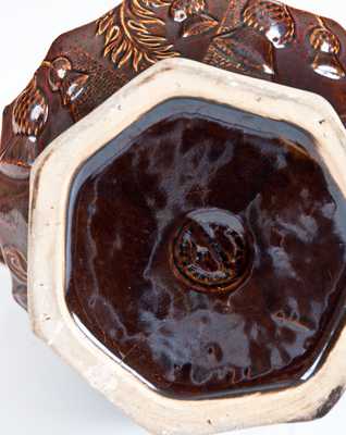 Rare AMERICAN POTTERY CO. / JERSEY CITY, N.J. Rockinghamware Pitcher with Thistle Pattern