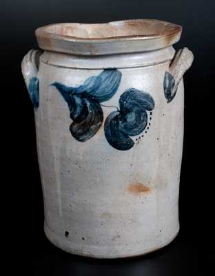 JOHN BELL / WAYNESBORO Stoneware Jar w/ Bold Cobalt Floral Decoration