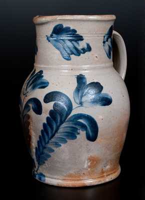 Remmey, Philadelphia, PA Stoneware Pitcher with Triple Tulip Decoration