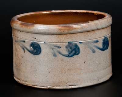 Stoneware Butter Crock with Slip-Trailed Decoration, New Jersey, circa 1890