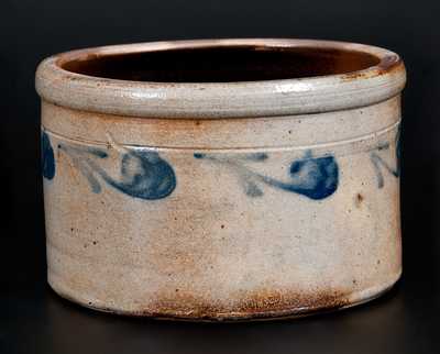 Stoneware Butter Crock with Slip-Trailed Decoration, New Jersey, circa 1890
