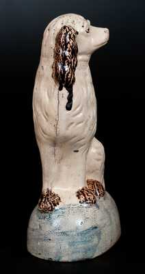 Probably Anna Pottery Manganese-Decorated Salt-Glazed Stoneware Spaniel