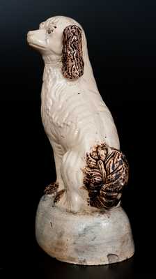 Probably Anna Pottery Manganese-Decorated Salt-Glazed Stoneware Spaniel