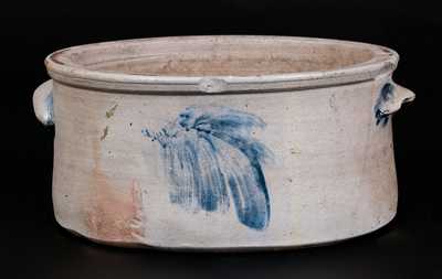 Stoneware Baltimore Butter Crock with Leaf Decoration