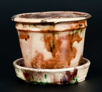 Fine Glazed Redware Flowerpot, probably Pennsylvania