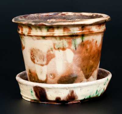 Fine Glazed Redware Flowerpot, probably Pennsylvania