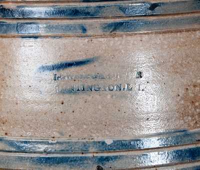 Extremely Rare LEWIS & GARDINER / HUNTINGTON, L.I. Monumental Stoneware Keg-Form Cooler