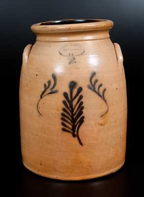 BROWN BROTHER / HUNTINGTON / L.I. Stoneware Jar with Slip-Trailed Decoration