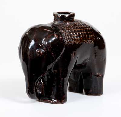 Unusual Stoneware Elephant Inkwell in the Form of JUMBO