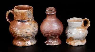 Lot of Three: Salt-Glazed Stoneware Vessels, Raeren or Aachen, Germany, late 15th or early 16th century