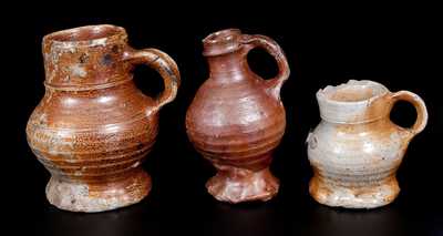 Lot of Three: Salt-Glazed Stoneware Vessels, Raeren or Aachen, Germany, late 15th or early 16th century