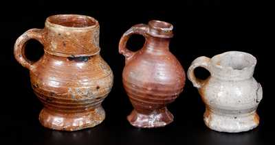 Lot of Three: Salt-Glazed Stoneware Vessels, Raeren or Aachen, Germany, late 15th or early 16th century